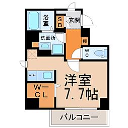 アビタシオン今池マルシェ ワンルームの間取図画像