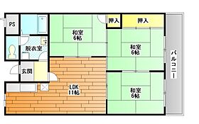 ドリーム松村1番館  ｜ 大阪府柏原市玉手町（賃貸マンション3LDK・4階・60.00㎡） その2