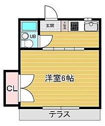 サンハイツ神楽坂 1Kの間取図画像