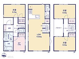 さいたま市大宮区天沼町1丁目　新築一戸建て　全2棟