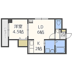 第三北美マンション 1LDKの間取図画像