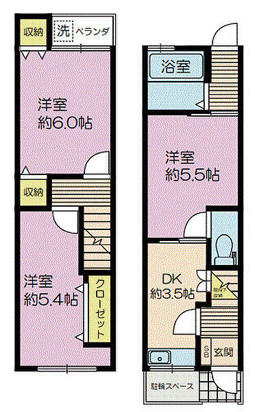 守口市来迎町貸家 真ん中｜大阪府守口市来迎町(賃貸一戸建3DK・1階・41.19㎡)の写真 その2