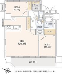 ラ・ベルティ小岩 801 2LDKの間取り