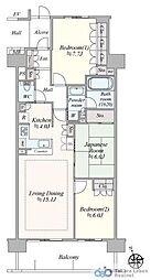 レーベンハイム長野ザ・タワー 3LDKの間取図画像