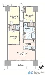 レーベン牛久VANTERRACE 3LDKの間取図画像