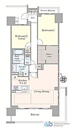 レーベン長岡南町LEXIS 2LDKの間取図画像