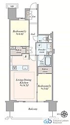 ファインレジデンス高崎鞘町 2LDKの間取図画像