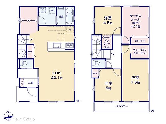 間取り 川越市山田　1期　一戸建て　全2棟