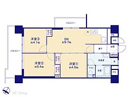 はとがや南マンション 3DKの間取図画像