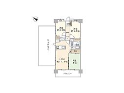 レーベンハイム鶴瀬 3LDKの間取図画像
