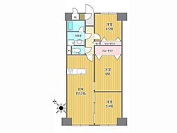 蓮田ビューパレーA棟 3LDKの間取図画像