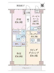 モナークプラザ西浦和秋ヶ瀬公園 2SLDKの間取図画像