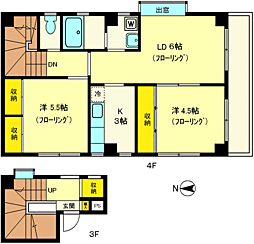 フジモリアネックス 2LKの間取図画像