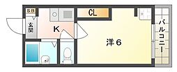 メゾンアバンテ 1Kの間取図画像