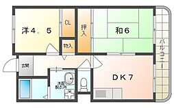 スターリングハイツ 2DKの間取図画像