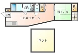若竹ハイツ 1LDKの間取図画像