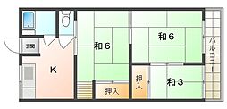 グリーンハイツ関 3Kの間取図画像