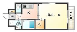 センターアヴェニュー守口 1Kの間取図画像