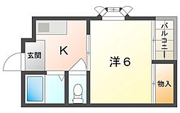 エレミヤ・マンション 1Kの間取図画像