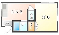 コムズスクエア守口高瀬 1DKの間取図画像