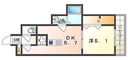 アヴェーレ京阪本通 1DKの間取図画像