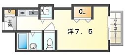 レアル守口 ワンルームの間取図画像