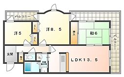 メゾン・クリサンテーム 3LDKの間取図画像
