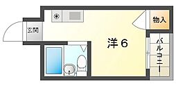 シティーハイツ豊秀 ワンルームの間取図画像