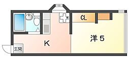 JPアパートメント守口4 1Kの間取図画像