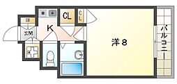 メリーパレス 1Kの間取図画像
