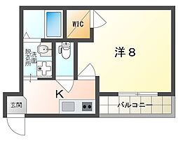 フジパレス滝井元町2番館 1Kの間取図画像