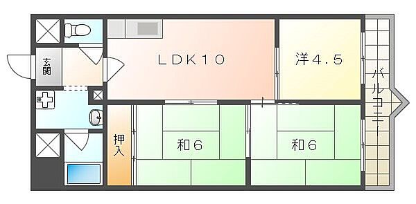 SUNミネマツ ｜大阪府寝屋川市香里新町(賃貸マンション3LDK・9階・56.29㎡)の写真 その2