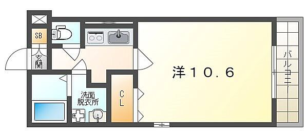 レジデンスナンワ香里園B棟 ｜大阪府枚方市香里園山之手町(賃貸アパート1K・3階・30.22㎡)の写真 その2