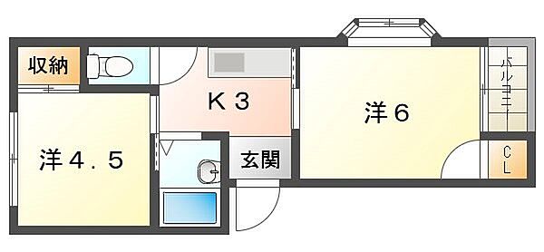 レヂーナ萱島 ｜大阪府寝屋川市萱島桜園町(賃貸マンション2K・3階・30.00㎡)の写真 その2