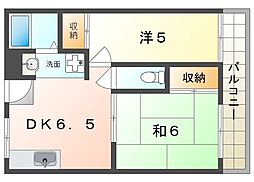シャトーM.O. 2DKの間取図画像