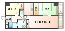 サンマンション南野 2LDKの間取図画像