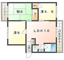 神田ハイツ 3LDKの間取図画像