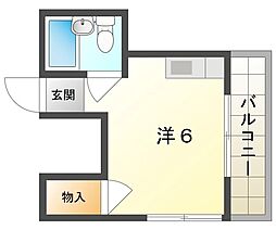 レスターテ2 ワンルームの間取図画像