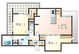 フィエルテ(Fierte) 2LDKの間取図画像