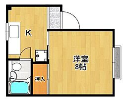 小林コーポ 1Kの間取図画像