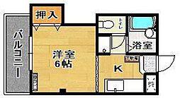メゾンキャンパス2 1Kの間取図画像