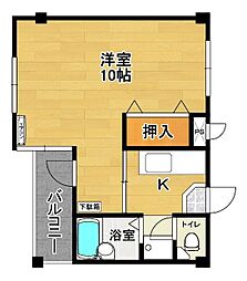 メゾンキャンパス2 1Kの間取図画像