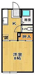 フローレンス 1Kの間取図画像