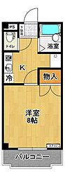 メゾン・ド・ミュール 1Kの間取図画像