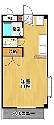 サンヒルズマンション ワンルームの間取図画像