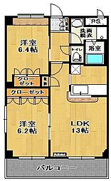 グランドール・ガーデン 2LDKの間取図画像