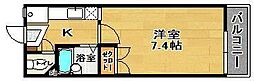 タウンズ桑野清水台第1 1Kの間取図画像