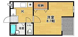 アドマイアビル 1Kの間取図画像