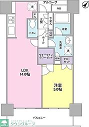 JR山手線 五反田駅 徒歩9分の賃貸マンション 10階1LDKの間取り