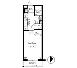 都営浅草線 西馬込駅 徒歩4分の賃貸マンション 4階1Kの間取り
